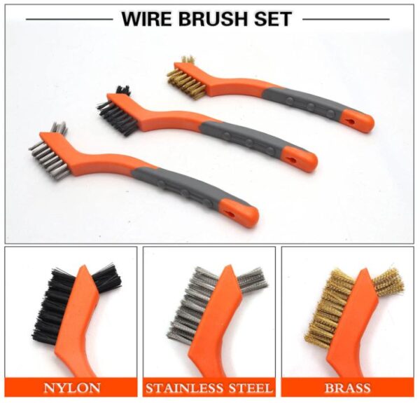 wire brush set to clean sandpaper