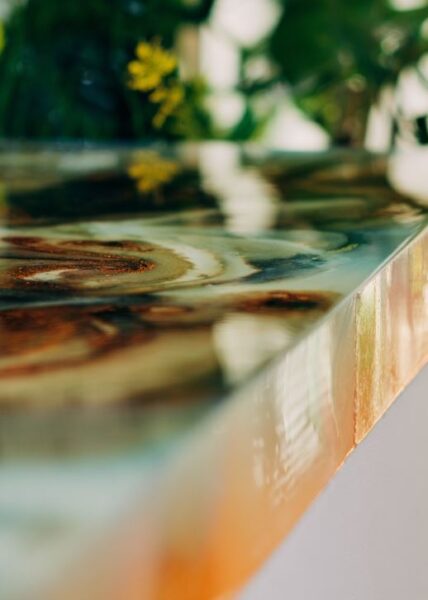 over sanded epoxy resin edges