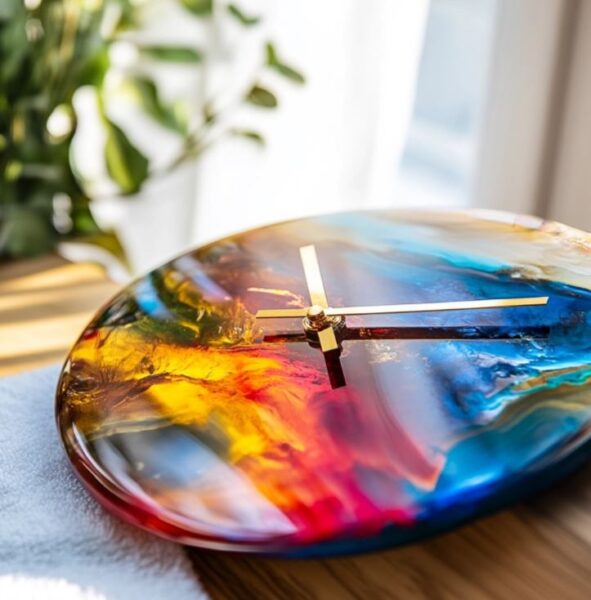 Mica-Enhanced Resin Clocks: