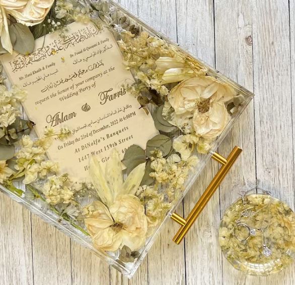 Custom Floral Resin Tray