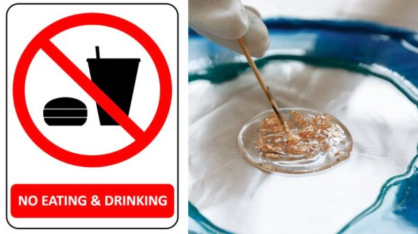 resin safety no food or drink