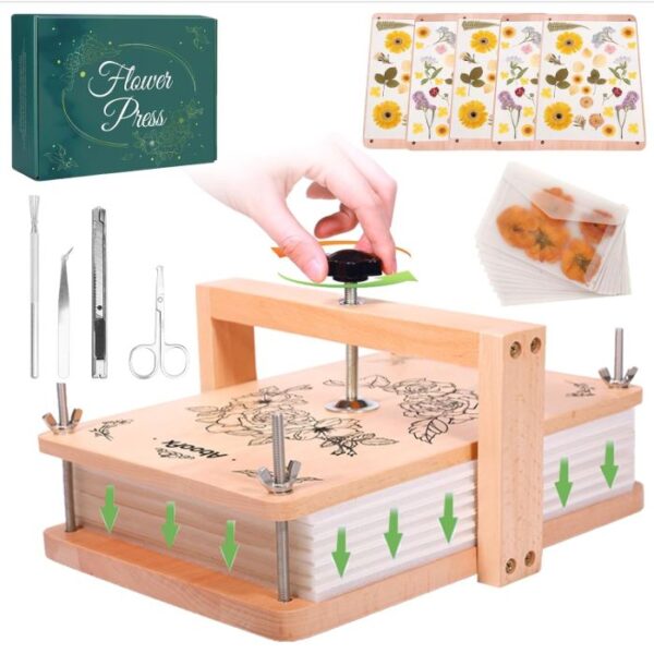 drying flowers with a flower press