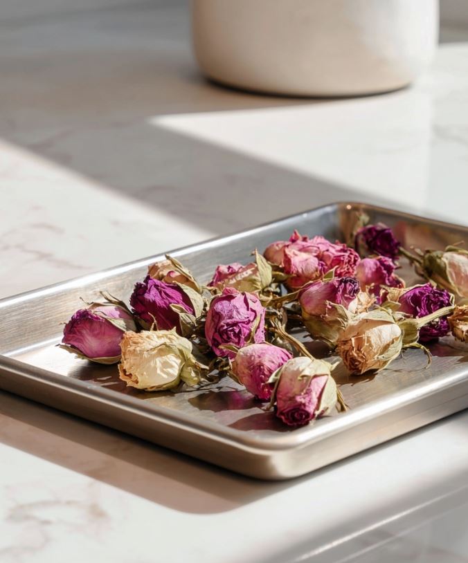 drying flowers in the oven