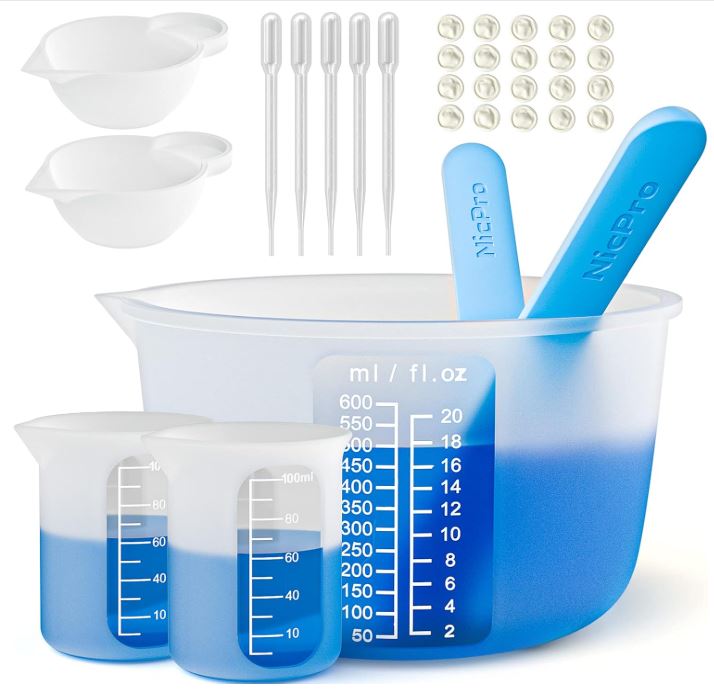 silicone measuring cup set for epoxy