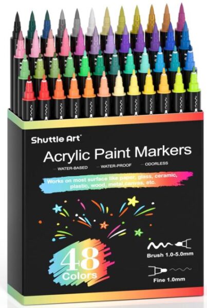 Shuttle Art Dual Tip Acrylic Paint Markers