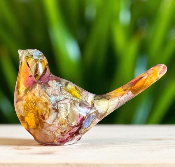 Custom Floral Resin Bird