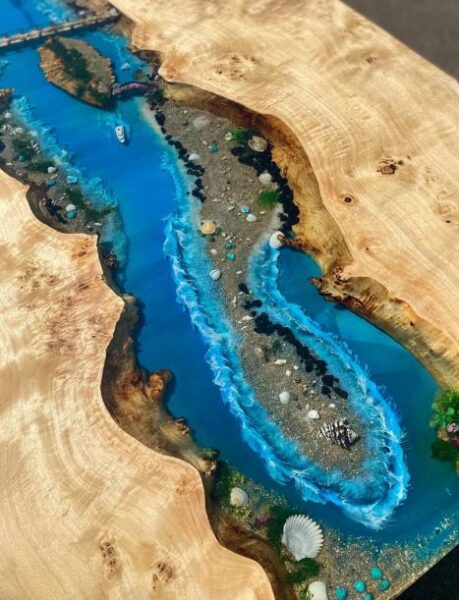 luxury river rock tables