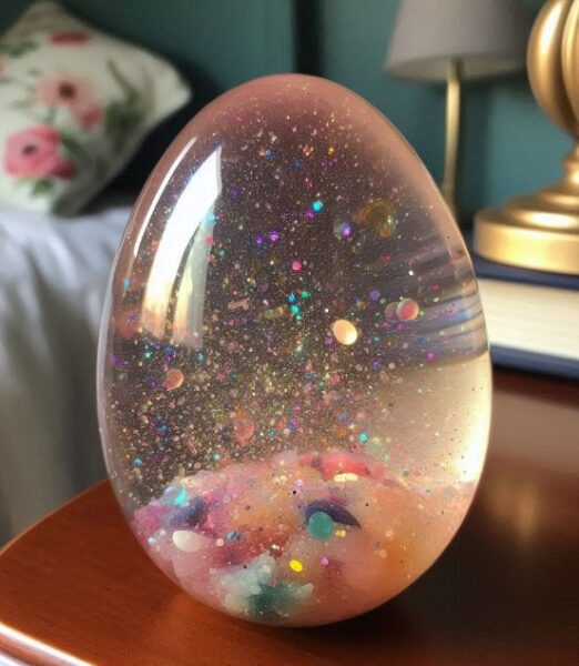 Colorful resin egg