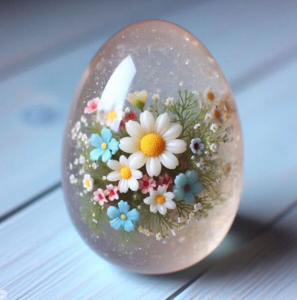 Flower resin eggs