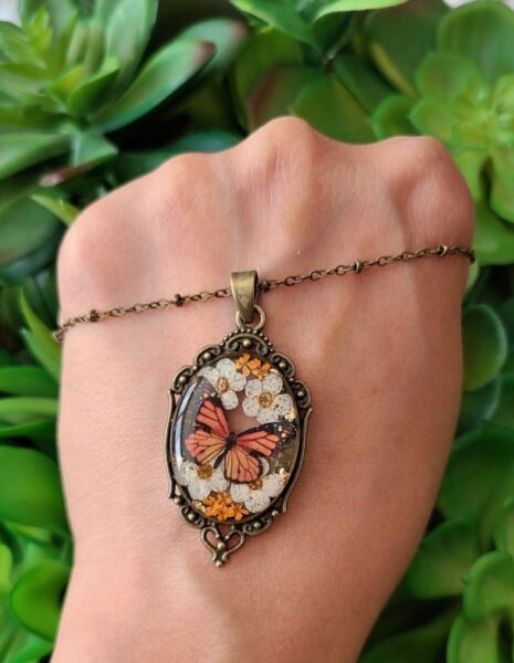 Floral Butterfly Necklace