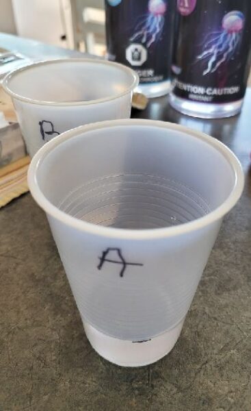 mixing the resin and hardener