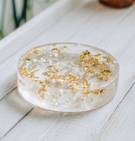 how to use gold leaf for epoxy