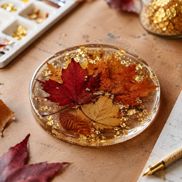 Fall Leaf Resin Coasters